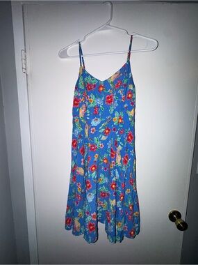 Old Navy Blue Floral Sundress with Spaghetti Straps